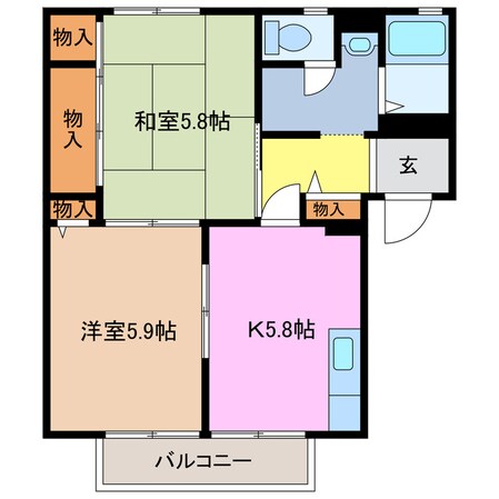 ハイネス２１ Ｂの物件間取画像